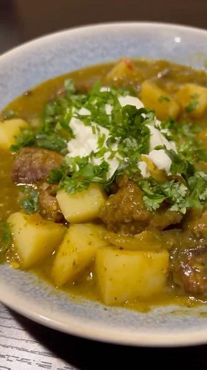 Green Chilies Beef Stew Slow Cooker Recipe #foodie