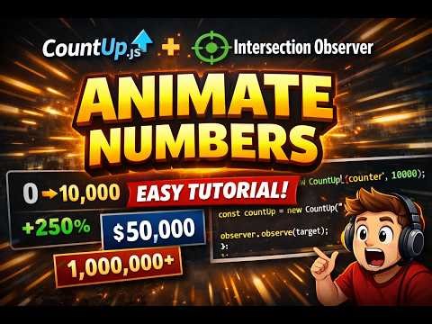 How to Animate Numbers on Scroll CountUp js + Intersection Observer Tutorial