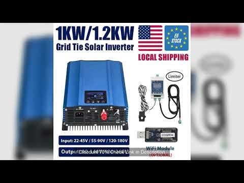 1KW 1200W Grid Tie Solar Inverter Battery Discharge DC 24V 26-45V/48V 55-90V PV Panels Input to AC 1