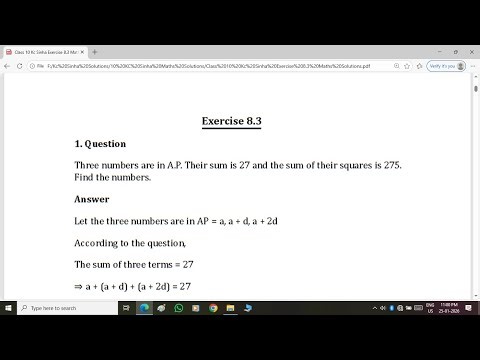 Class 10 Exercise 8.3 Kc Sinha Maths Solutions | Chapter 8: Arithmetic Progressions | Kc Sinha Maths
