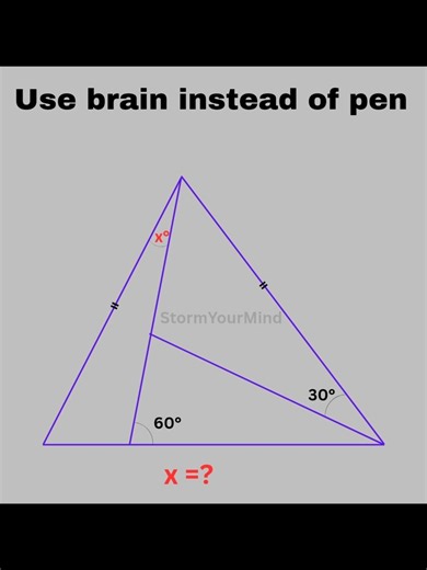 Basic mathematics Triangle problem algebra tricky problem #mathteacher #mathlover #mathfun #algebra