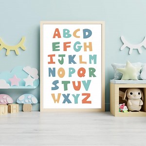 Colorful Alphabet, Colorful Alphabet Poster, Learn in Style, High Resolution Digital Learning Poster - Etsy Australia