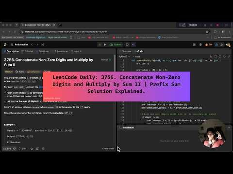 LeetCode Daily: 3756. Concatenate Non-Zero Digits and Multiply by Sum II | Prefix Sum Explained.