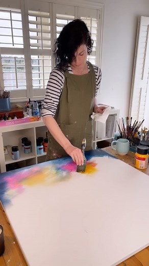 59 reactions · 9 comments | Wet hair, painted overalls, paint brush and a canvas, what more does a girl need ☺️ New website and prints launching in a few days, keep an eye on those inbox’s if you’ve joined my mailing list… a big surprise for you bunch is on the way  | Emma Campbell Art | Facebook