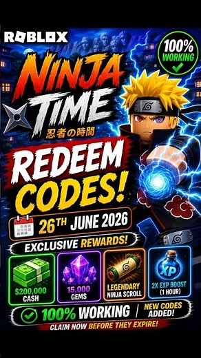 Roblox Ninja Time Codes | Ninja Time Redeem Codes #ninjatime