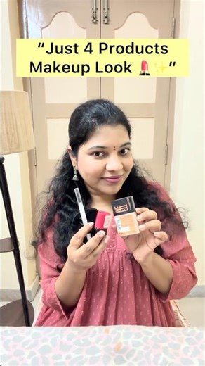 Just 4 products makeup look🌸 #trending #shorts #makeuptutorial #makeup #popular #2026 #explore #fyp