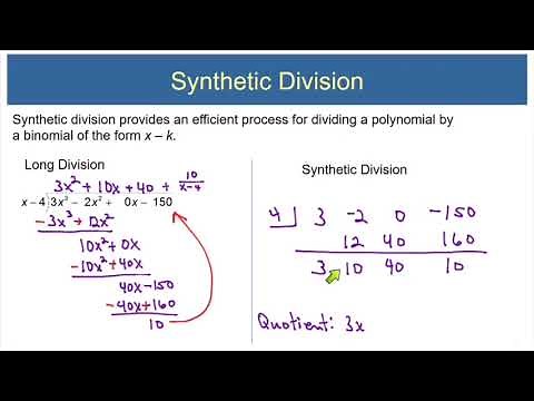 College Algebra 3.2. Synthetic Division