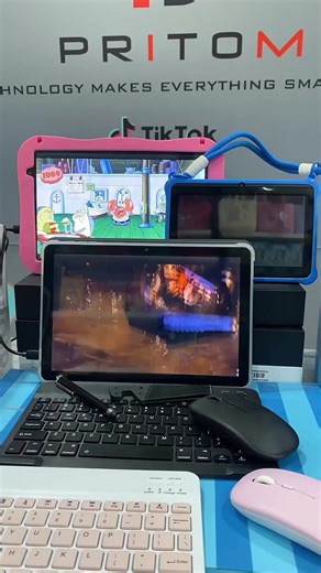 [TikTokHoildayHaul]PRITOM 10.1 Inch Android 14 Tablet Set 128GB ROM Dual Camera Bluetooth Keyboard Mouse Gift for FathersDay Summer TikTokShopBlackFriday FallDeals Screen