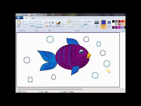 How to draw color fish in ms paint