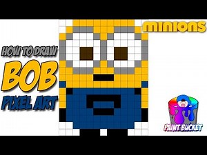 How to Draw Minions (Bob) - Despicable Me Minion Pixel Art Drawing