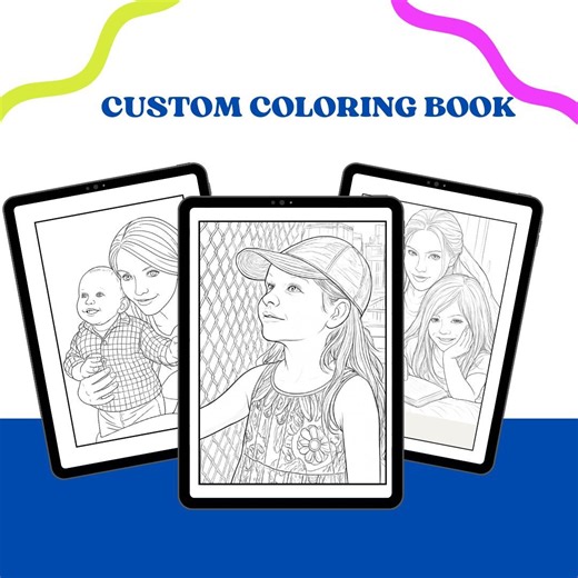 Custom Coloring Book From Photo Digital Download | Personalized Printable Coloring Pages | Coloring Book PDF for Kids & Adults - Etsy