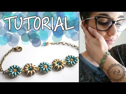 Tutorial Perline Principianti: Bracciale con fiori di superduo e cipollotti | DIY Beaded Bracelet