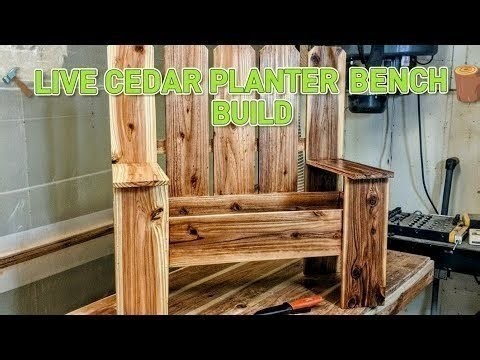 🔴LIVE Build: Rustic Cedar Planter Bench!\rDIY Outdoor Garden Project🛠️