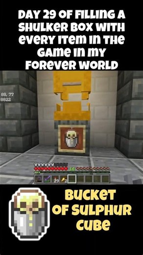 Day 29: Filling a Shulker Box With Every Item – Bucket of Sulphur Cube✅ #shorts #challenge#minecraft