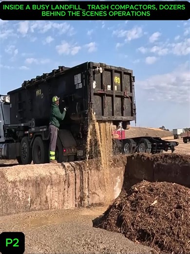 Inside a Busy Landfill: Trash Compactors and Dozers