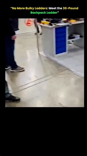 Explorer on Instagram: "Meet the 12-foot foldable ladder that deploys in just 10 seconds. Unlike telescopic ladders that extend one section at a time, this ladder uses a unique side-plate folding mechanism that locks into full height instantly. The steel base gives you added stability, while the entire system folds down small enough to fit into a backpack. At only 30 pounds, it’s easy to carry across job sites, up stairs, or through tight spaces without the awkward bulk of a traditional ladder.