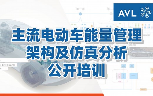 【官方教程】AVL CRUISE M主流电动车整车能量管理架构&仿真分析研讨会_第1期