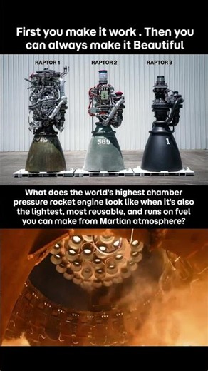 Raptor 1 vs 2 vs 3 — The Engine That Conquered Mars Fuel 🚀 #shorts #space #universe #mars #raptors