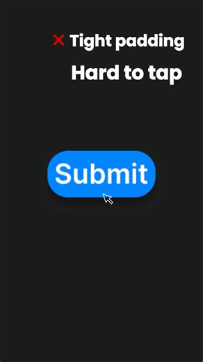 Bad button padding #UIDesignTips #UXDesign #UIAnimation