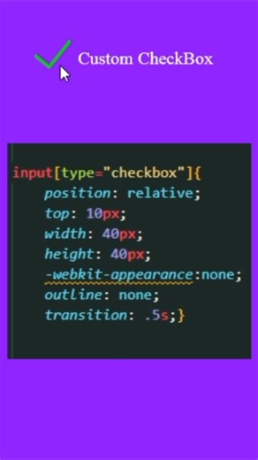 CSS Animated CheckBox |✅ Custom CheckBox In HTML and CSS (360p)
