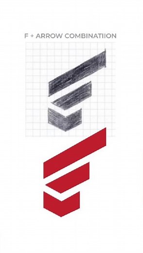 How to create F+ Arrows ➡ Combination logo #vectorart #logo #mockupdesign #logogram #logomark #Flogo