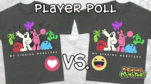2.7K views · 498 reactions | VOTE for which design we should add to our Amazon store! React to this post with ❤️ for music notes, or  for paint drips. Plus check out our NEW COLORS & STYLES for your fav designs, including tanks, V-necks, and baseball tees!  https://www.amazon.com/mysingingmonsters | My Singing Monsters | Facebook
