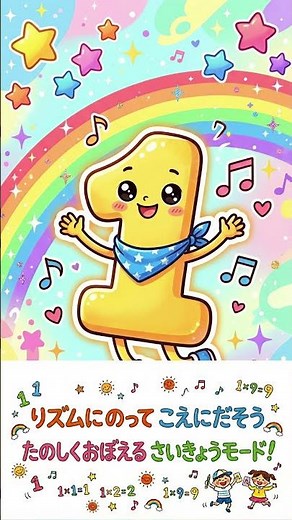 【掛け算】これで完璧！「1の段」がスラスラ言えるようになる楽しい九九の歌【小学2年生・算数】