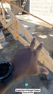 Structural Engineering Inspection of Sample Timber Truss on Site. We checked for: 1. Type of timber 2. Preservative treatment of timber 3. Dimensions of timber 4. Nailing detail. 5. Joint splicing detail Captured in the footage is an active site in Machakos🇰🇪 code named Projrct Black Swan We are an Engineering and Project Management Firm. We bring together an exemplary team of construction professionals with vast experience in the built environment to deliver any design and build project brief