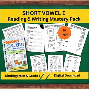 Short Vowel E Worksheets | CVC Words Phonics Pack | Skill-based Reading | Writing Activities | Kindergarten & ESL - Etsy Australia