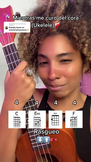 Respuesta a @Isabella Mi primer tutorial de ukelele 🥹 ajajajja #ukelele #mientrasmecurodelcora #tutorialukelele