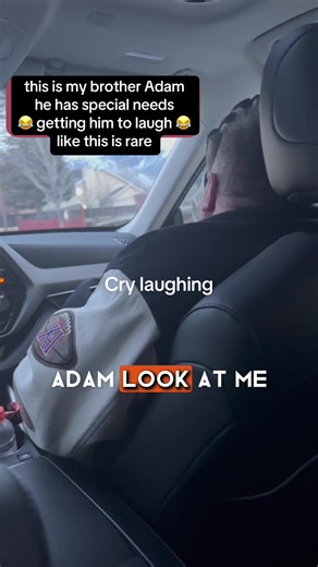 Chris made Adam cry laughing 😂 It was the best car ride home with my sister and her family. Only they know the joke that had Adam laughing so hard. I barely understood it. #SpecialNeeds #disabilitytiktok #fypシ #bestbuddy #laughteristhebestmedicine