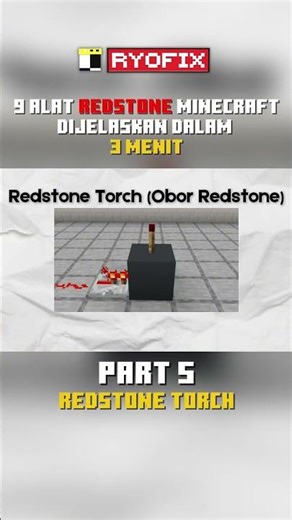 Redstone Torch ⁉️ | 9 Alat Redstone Dijelaskan Dalam 3 Menit #minecraft