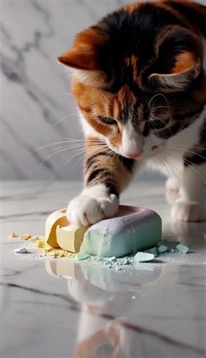 Soap Clay ASMR | Calico Cat Cracking Pastel Blocks & Powder Crumble 🐾🧼