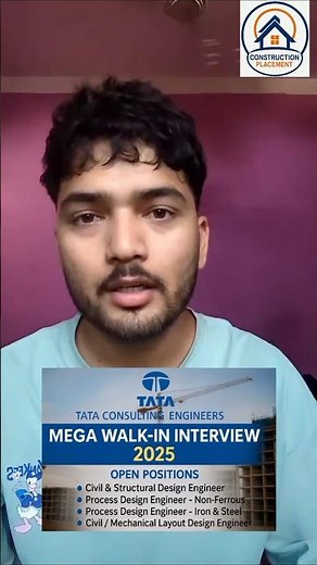 Tata Consulting Engineers Latest Walk-In Interview 2025 | Construction Jobs #constructionplacement