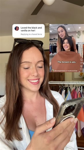 Paige McPartland | The Color Analysis Girl Miami on Instagram: "We often think black is a “safe” color, and because she has striking dark features, she can technically handle black. It’s not a hard “no”... but it’s definitely not the magic. The second we draped that rich, warm brown? Her under-eyes smoothed out, her skin looked creamy, and the glow was instant. ✨ We put her to the test with Vanilla and Coral, and the warmth won every time. That “Minty Ice” at the end? Absolutely not. 🙅‍♀️❄️ It 