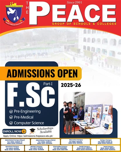 The Peace Group of Schools & Colleges Head Office  Admissions Open –...