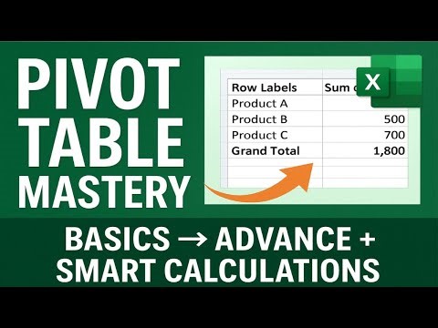 Learn How to Create Pivot Tables | Basics to Advanced (With Calculations)