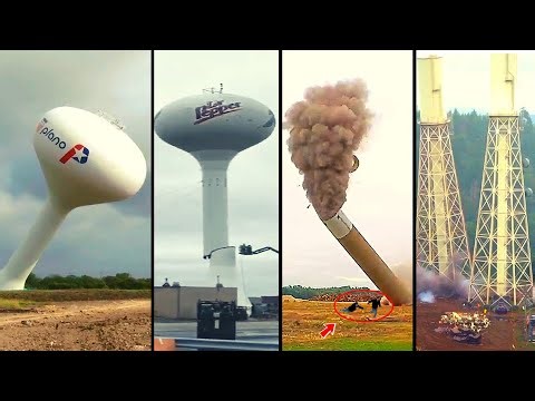 Demolition Idiots: Massive Silo & Water Tower Fall WRONG WAY | Dangerous Building Implosion #3