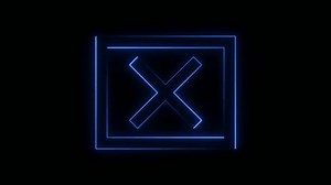 Neon check mark sign icon animation. Cross mark icon