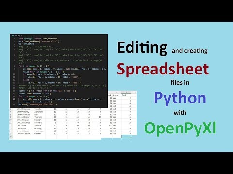 Editing and creating spreadsheet files in Python with OpenPyXl