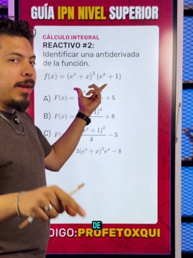 Reactivo 2 Cálculo Integral IPN 2026 – Truco rápido con cambio de variable