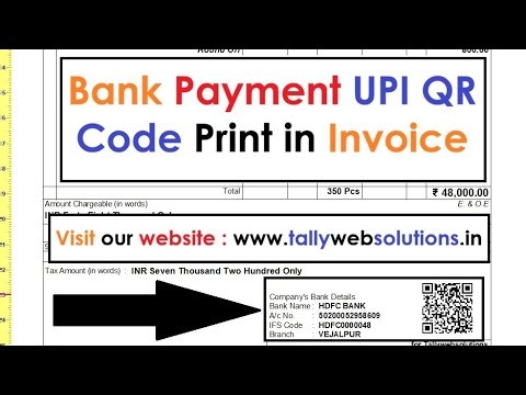 (Buy TDL Source Code Rs 40) Bank Payment UPI QR Code Print in Invoice in Tally Prime 7.0 Updated