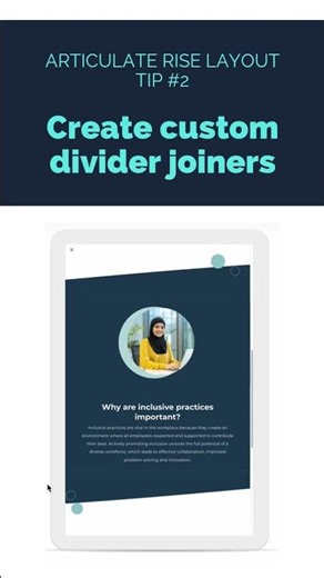 Improve your Articulate Rise Layouts | Tip #2 - Custom Joiner Dividers #articulate360 #rise360