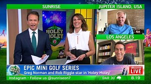 17K views · 65 reactions | Golfing legend Greg Norman and American comedian Rob Riggle joined us to reveal what fans can expect when Channel 7's epic new mini-golf show Holey Moley on 7 launches on February 1 ️⛳ | Sunrise | Facebook