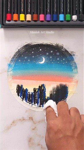 Oil pastel drawing tutorial step by step