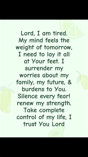 Lord, I am tired. My mind feels the weight of tomorrow, I need to lay it all at Your feet.