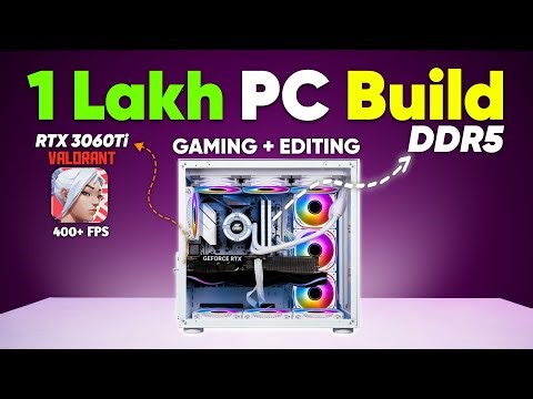₹1 LAKH White Theme PC Build Valorant 437FPS High Setting // High-End White Theme PC Build ₹1,00,000