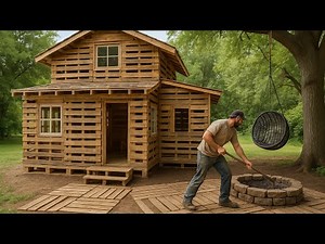 Man Builds Insane Pallet House Livin Off Grid from Scratch | Start to Finish DIY Cabin