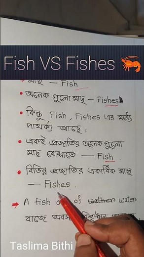 fish VS fishes 🦐 #educational #learners #fish #difference