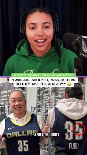 Azzi was shook after realizing she signed a Fudd jersey 😂 (via @Fudd Around and Find Out) #azzifudd #uconnwbb #basketball